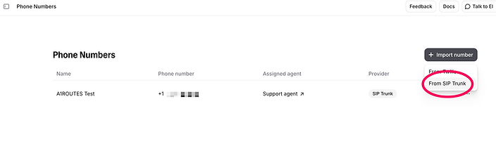 Configuring A1ROUTES SIP Trunk with Elevenlabs