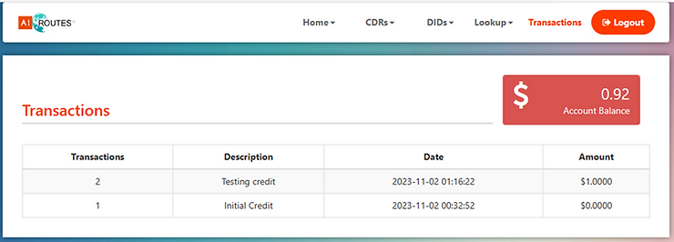 Check Transaction History